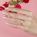 Anillo solitario redondo de circonita cúbica en plata de ley 925 rodiada - STR01078