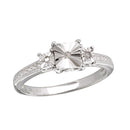 Silver 925 Rhodium Plated Square Diamond Cut Past Present Future Ring - STR01082 | Silver Palace Inc.