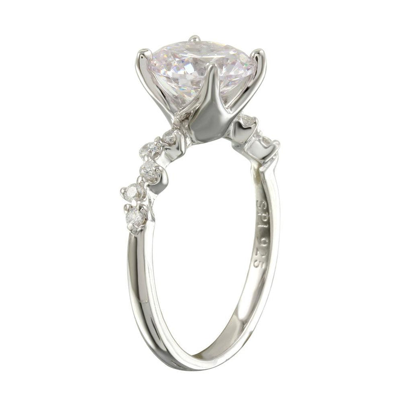 Rhodium Plated 925 Sterling Silver CZ Ring - STR01096