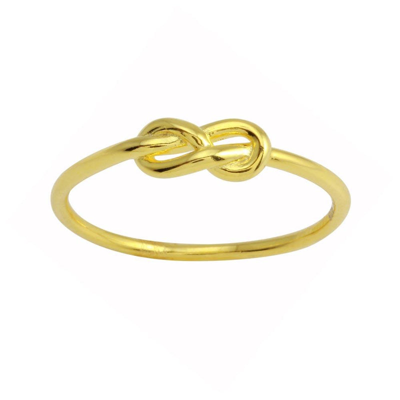 Silver 925 Gold Plated Knot Ring - STR01107GP | Silver Palace Inc.