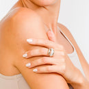 Rhodium Plated 925 Sterling Silver Clear Micro Pave CZ Twist Ring - STR01118