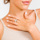 Rhodium Plated 925 Sterling Silver Clear Micro Pave CZ Twist Ring - STR01118