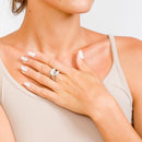 Rhodium Plated 925 Sterling Silver Clear Micro Pave CZ Knot Ring - STR01119