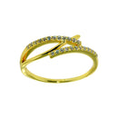 Silver 925 Gold Plated CZ Fish Ring - STR01120GP | Silver Palace Inc.