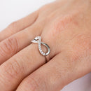 Rhodium Plated 925 Sterling Silver Clear CZ Infinity Ring - STR01127