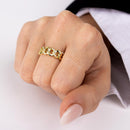 Gold Plated 925 Sterling Silver Curb Design Link Ring 5.8mm - STR01129GP