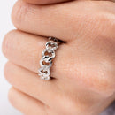 Rhodium Plated 925 Sterling Silver Curb Design Link Ring 5.8mm - STR01129RH