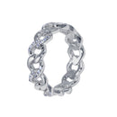 Rhodium Plated 925 Sterling Silver Curb Design Link Ring 5.8mm - STR01129RH