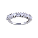 Rhodium Plated 925 Sterling Silver Multi Heart CZ Ring  - STR01132RH | Silver Palace Inc.