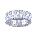 Rhodium Plated 925 Sterling Silver CZ Baquette Band Ring  - STR01143 | Silver Palace Inc.
