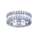 Rhodium Plated 925 Sterling Silver CZ Baquette Band with Border Ring  - STR01144 | Silver Palace Inc.