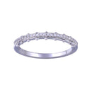 Rhodium Plated 925 Sterling Silver Half Eternity Clear CZ Ring - STR01154 | Silver Palace Inc.