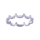 Rhodium Plated 925 Sterling Silver Half Eternity Crown Clear CZ Ring - STR01155