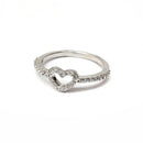 Rhodium Plated 925 Sterling Silver Heart Clear CZ Ring - STR01157 | Silver Palace Inc.