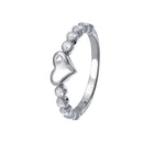 Anillo de plata de ley 925 rodiada con circonitas y forma de corazón - STR01164