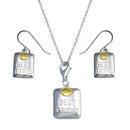 Closeout-Silver 925 Gold and Rhodium Plated Best Friend Set - STS00150 | Silver Palace Inc.