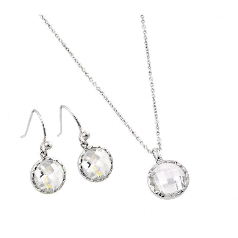 Silver 925 Rhodium Plated CZ Set - STS00503 | Silver Palace Inc.