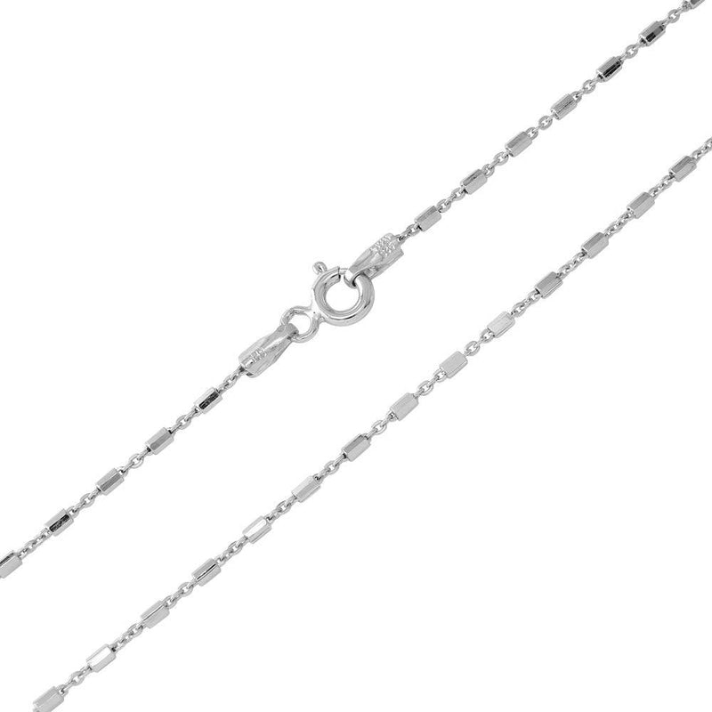 Rhodium Plated Tube 8 Sided DC Tube Chain 1.3mm - CH310 RH | Silver Palace Inc.