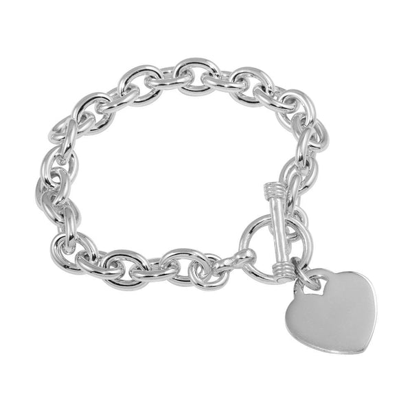 Silver 925 High Polished Toggle Heart Link Bracelet - THB00001 | Silver Palace Inc.
