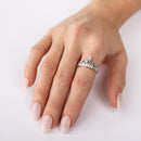 Rhodium Plated 925 Sterling Silver Crown 15 Ring with CZ - TMR00006