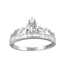 Silver 925 Rhodium Plated Crown 15 Ring with CZ - TMR00006 | Silver Palace Inc.