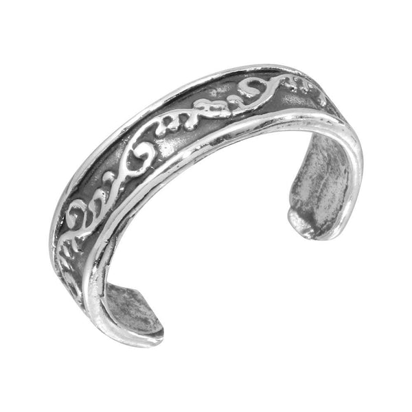 Silver 925 Curling Vine Adjustable Toe Ring - TR123-A | Silver Palace Inc.