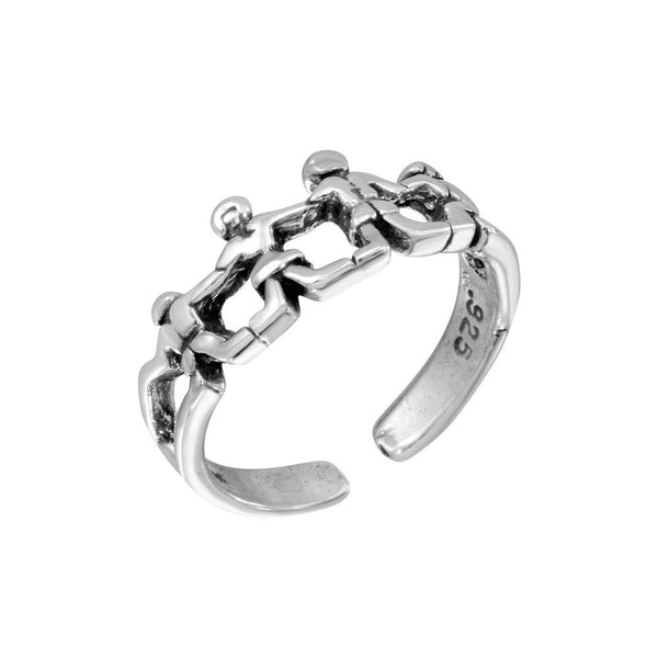 Silver 925 Mini Figures Adjustable Toe Ring - TR159-A | Silver Palace Inc.
