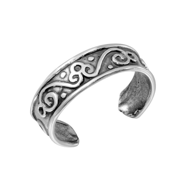 Silver 925 Calligraphy Curve Design Toe Ring - TR176-A | Silver Palace Inc.