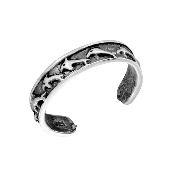 Silver 925 Dolphin Adjustable Toe Ring - TR180-A | Silver Palace Inc.