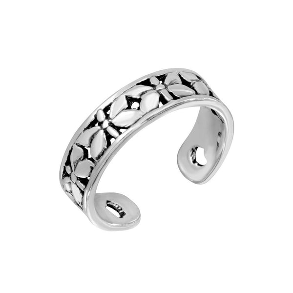 Silver 925 Butterfly Adjustable Toe Ring - TR195-A | Silver Palace Inc.