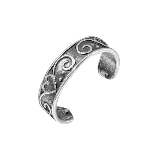 Silver 925 Calligraphy Curve Heart Toe Ring - TR199-A | Silver Palace Inc.