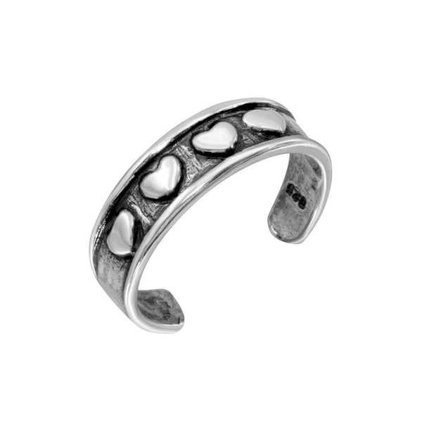 Silver 925 4 Heart Toe Ring - TR207-A | Silver Palace Inc.
