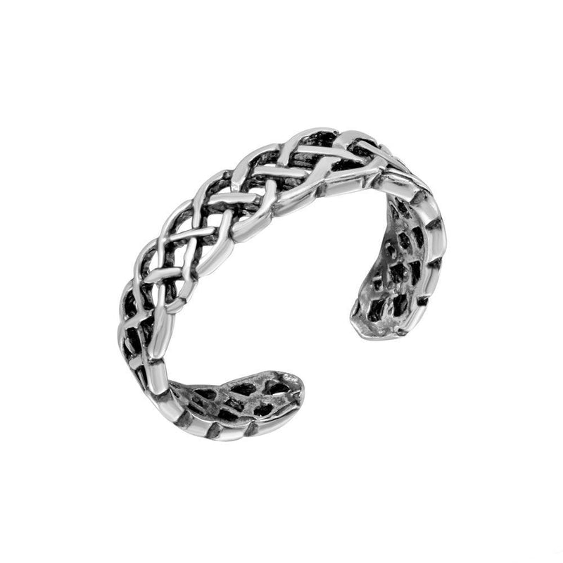 Silver 925 Weave Interlacing Adjustable Toe Ring - TR209-A | Silver Palace Inc.