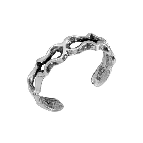 Silver 925 Open Wave Adjustable Toe Ring - TR235-A | Silver Palace Inc.