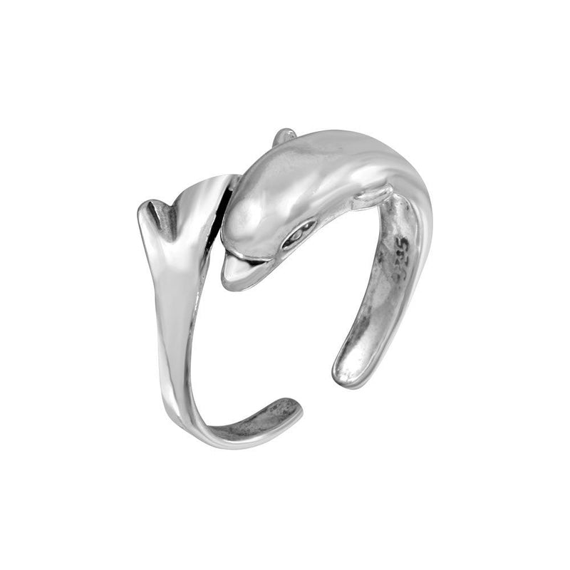 Silver 925 Dolphin Adjustable Toe Ring - TR237-A | Silver Palace Inc.