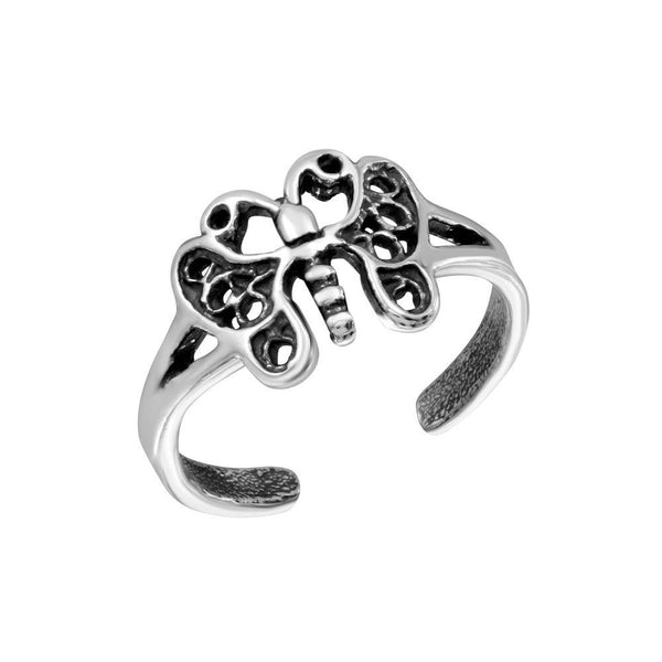 Silver 925 Butterfly Adjustable Toe Ring - TR246-A | Silver Palace Inc.