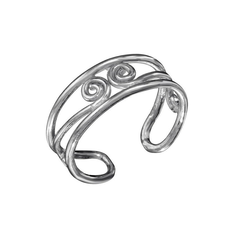 Silver 925 S Curl Adjustable Toe Ring - TR256-A | Silver Palace Inc.