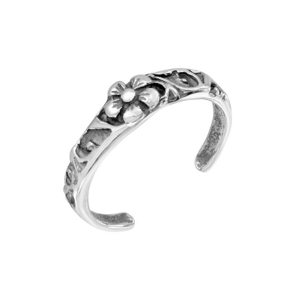 Silver 925 Flower Adjustable Toe Ring - TR257-A | Silver Palace Inc.