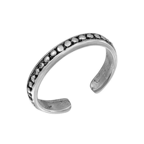 Silver 925 Skinny Ball Studded Adjustable Toe Ring - TR268-A | Silver Palace Inc.