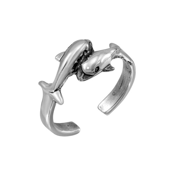 Silver 925 Dolphins Adjustable Toe Ring - TR271-A | Silver Palace Inc.