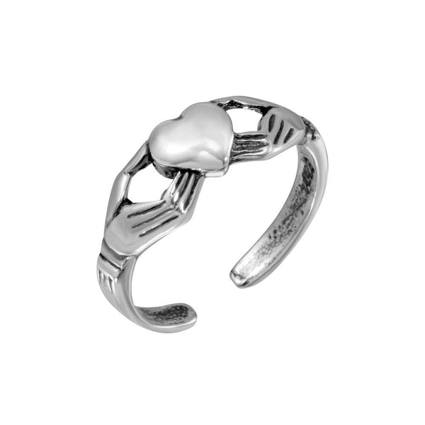 Silver 925 Claddagh Adjustable Toe Ring - TR272-A | Silver Palace Inc.