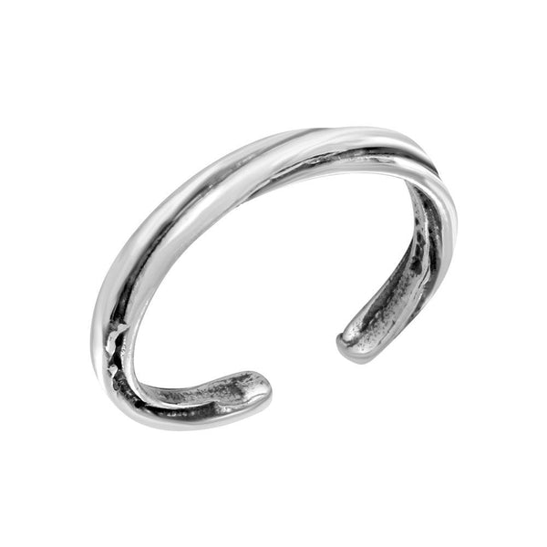 Silver 925 2 Line Twist Adjustable Toe Ring - TR288-A | Silver Palace Inc.