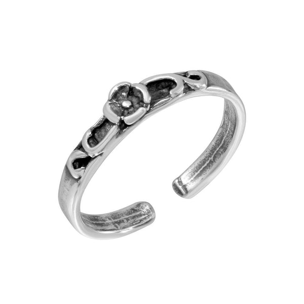 Silver 925 Flower Curl Adjustable Toe Ring - TR291-A | Silver Palace Inc.