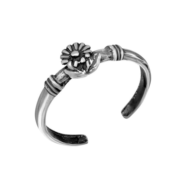 Silver 925 Flower Adjustable Toe Ring - TR296-A | Silver Palace Inc.