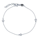 925 Sterling Silver Adjustable Single Strand Rhodium Plated Bracelet with 3 Cross - VGB21RH | Silver Palace Inc.