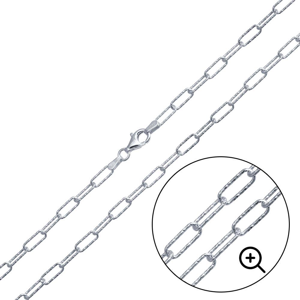Silver 925 Diamond Cut Paperclip Link Chain 3.2mm - VGC30 SP | Silver Palace Inc. #plating_basic non-plated