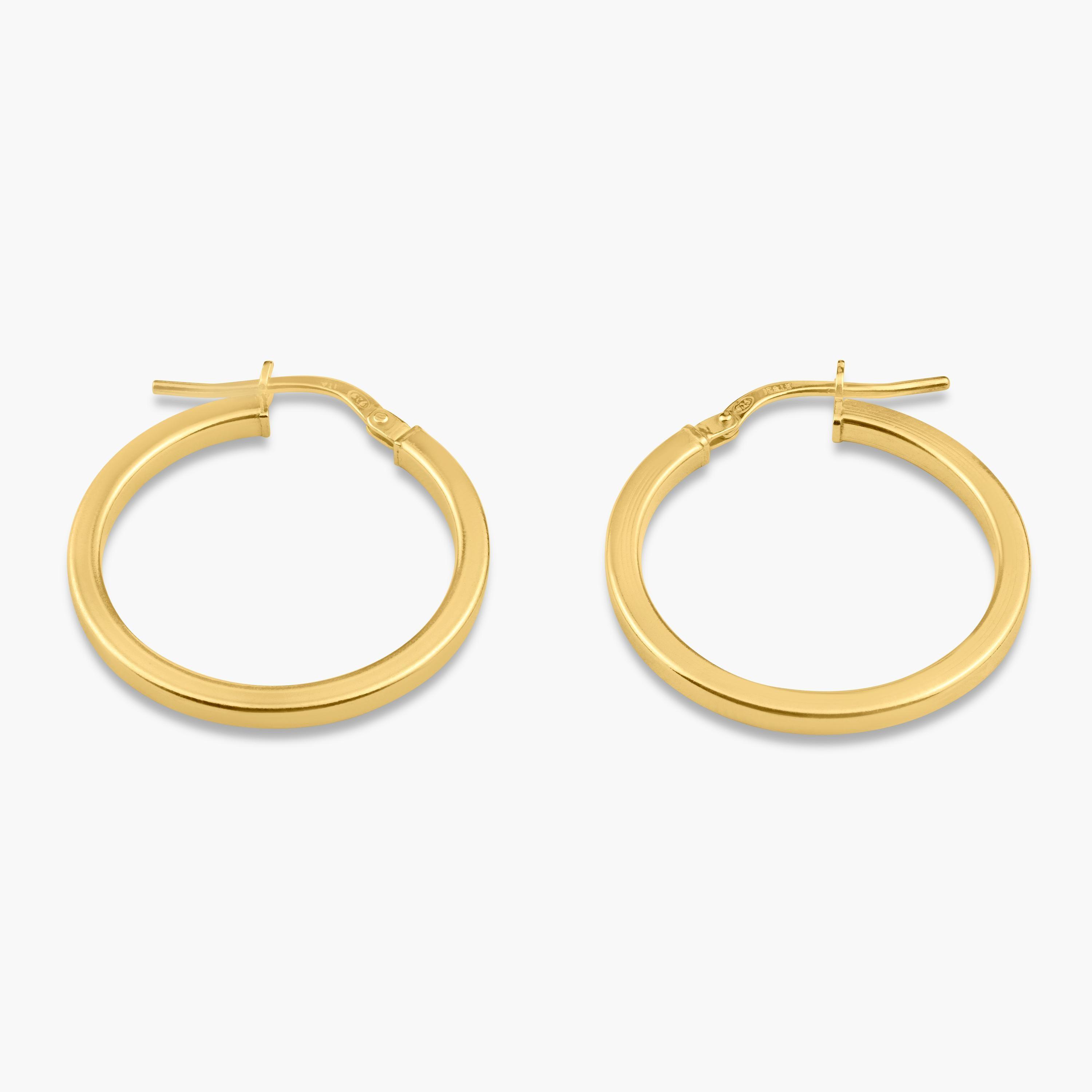 Gold Plated 925 Sterling Silver Silver 2mm Hoop Earring - ARE00026GP