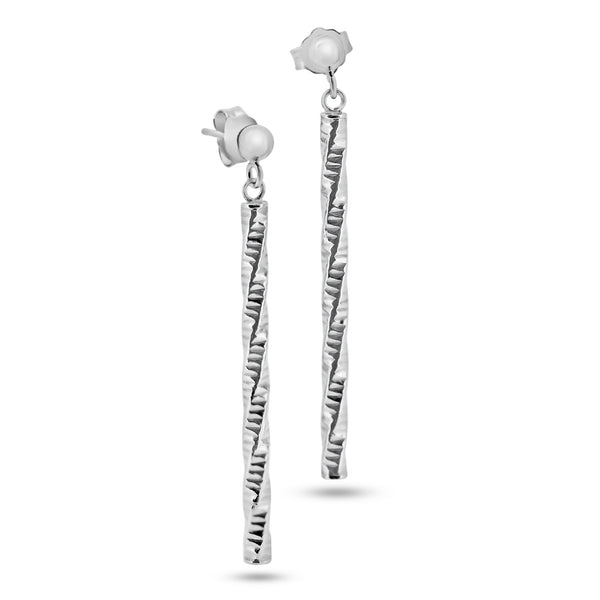 Rhodium Plated 925 Sterling Silver DC Dangling Earrings - ARE00036RH