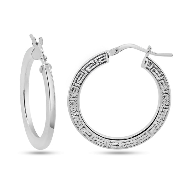Silver 925 Basic Non Plated Silver 1.8mm Celtic Hoop Earrings - ARE00038 | Silver Palace Inc.