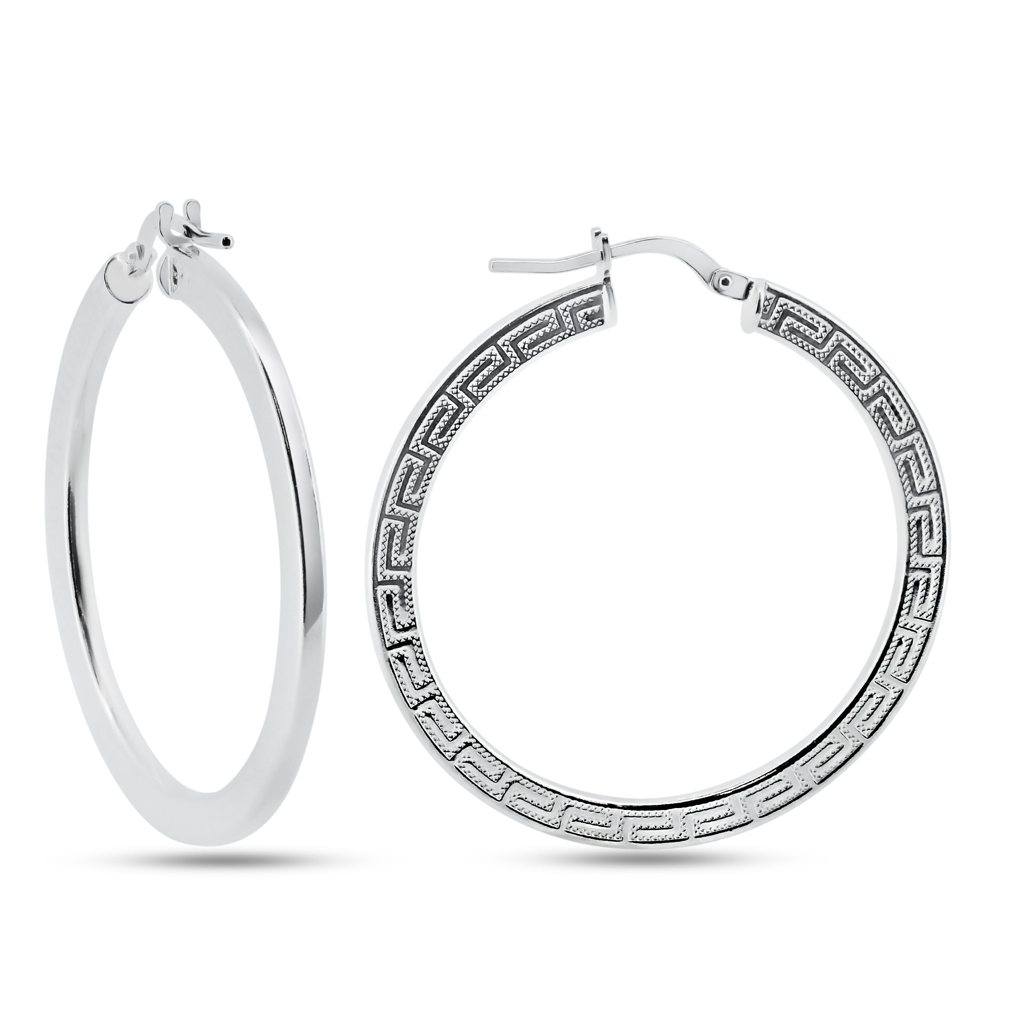 アクセサリー vintage hoop design pierce silver 925 Silver 925 Basic Non Plated Silver 1.8mm Celtic Hoop Earrings
